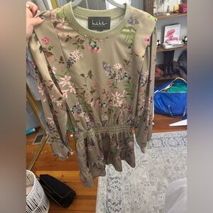 Nicole Miller Floral Long Sleeve Dress